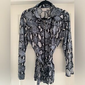 Chico's Leopard Jacket Front Tie Size 1